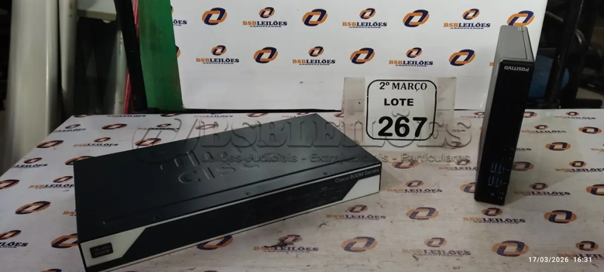 LOTE 267 - 01 MINI PC MARCA POSITIVO E 01 ROTEADOR MODELO 800M MARCA CISCO. (NO ESTADO) ATENÇÃO! FAZER A VISITAÇÃO ANTES DE ARREMATAR, NÃO SABEMOS SE FUNCIONA, LEILÃO NÃO TEM GARANTIA E NEM DEVOLUÇÃO, SUJEITO A POSSÍVEIS AVARIAS VISÍVEIS/OCULTAS E/OU AUSÊNCIA DE COMPONENTES.