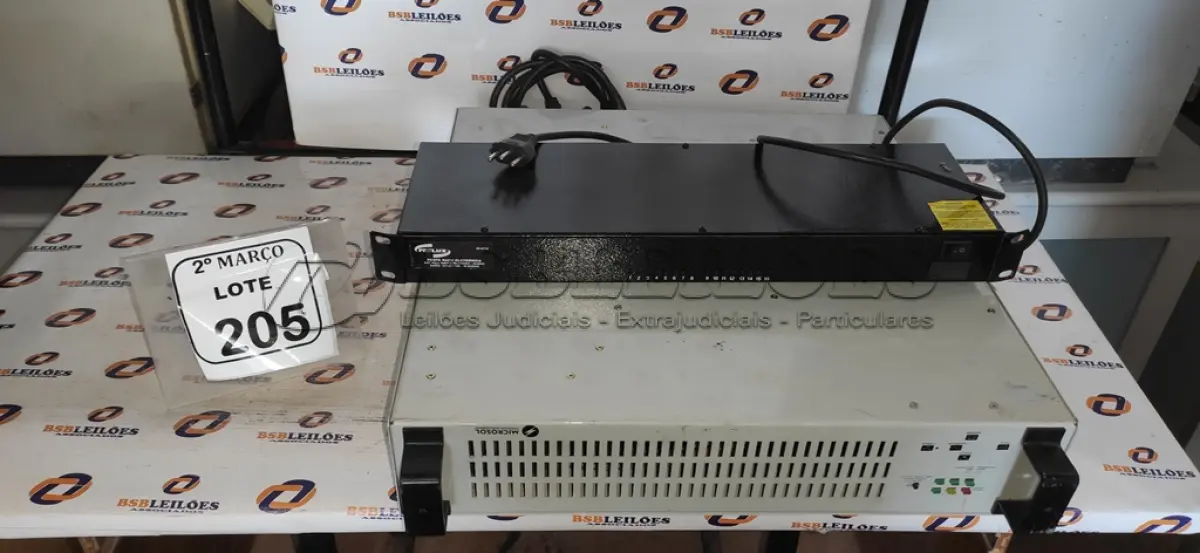 LOTE 205 - 01 NOBREAK MARCA MICROSOL E 01 FONTE RACK ELETRÔNICA MARCA FRELUX. (NO ESTADO) ATENÇÃO! FAZER A VISITAÇÃO ANTES DE ARREMATAR, NÃO SABEMOS SE FUNCIONA, LEILÃO NÃO TEM GARANTIA E NEM DEVOLUÇÃO, SUJEITO A POSSÍVEIS AVARIAS VISÍVEIS/OCULTAS E/OU AUSÊNCIA DE COMPONENTES.