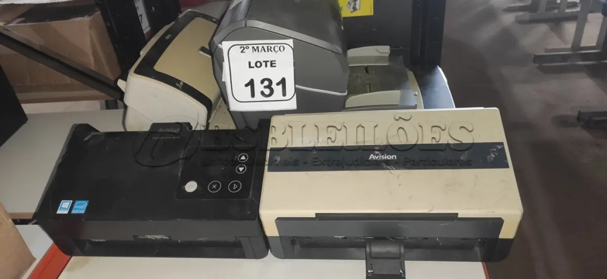 LOTE 131 - 04 SCANNERS DEMARCAS E MODELOS DIVERSOS. (NO ESTADO) ATENÇÃO! FAZER A VISITAÇÃO ANTES DE ARREMATAR, NÃO SABEMOS SE FUNCIONA, LEILÃO NÃO TEM GARANTIA E NEM DEVOLUÇÃO, SUJEITO A POSSÍVEIS AVARIAS VISÍVEIS/OCULTAS E/OU AUSÊNCIA DE COMPONENTES.