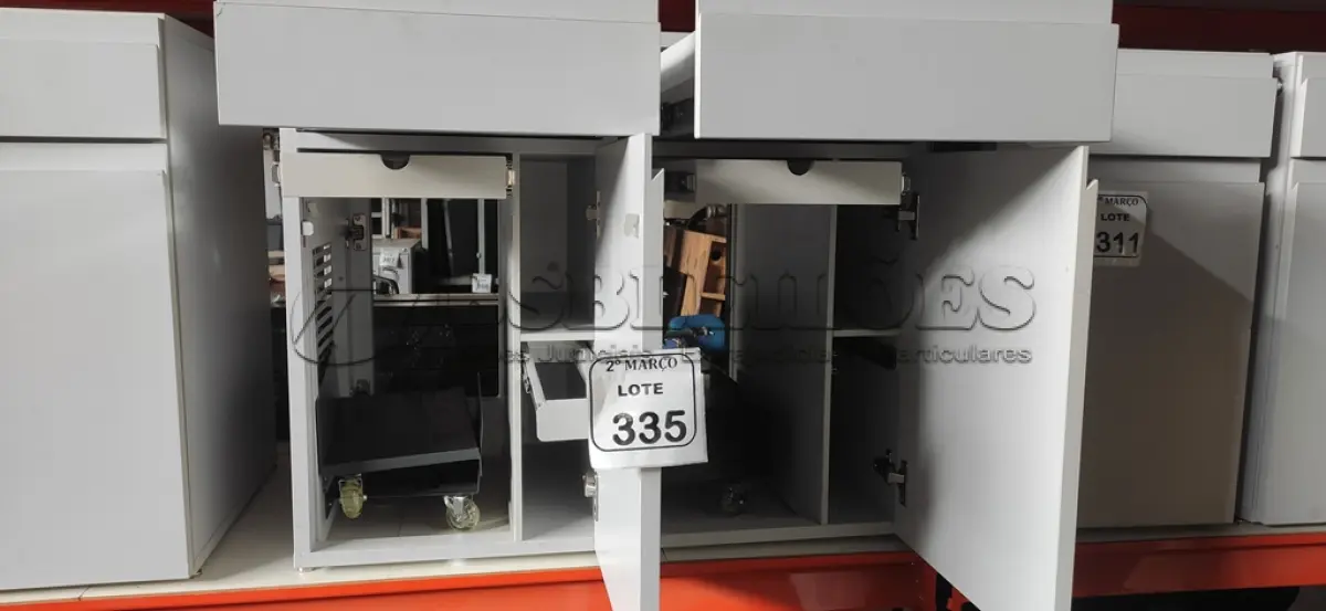 LOTE 335 - 02 ARMÁRIOS PARA CPU COM 01 PORTA E 01 GAVETA. (NO ESTADO) ATENÇÃO! FAZER A VISITAÇÃO ANTES DE ARREMATAR, NÃO SABEMOS SE FUNCIONA, LEILÃO NÃO TEM GARANTIA E NEM DEVOLUÇÃO, SUJEITO A POSSÍVEIS AVARIAS VISÍVEIS/OCULTAS E/OU AUSÊNCIA DE COMPONENTES.