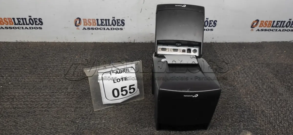 LOTE 055 - 02 IMPRESSORAS DE CUPOM MARCA BEMATECH. (NO ESTADO) ATENÇÃO! FAZER A VISITAÇÃO ANTES DE ARREMATAR, NÃO SABEMOS SE FUNCIONA, LEILÃO NÃO TEM GARANTIA E NEM DEVOLUÇÃO, SUJEITO A POSSÍVEIS AVARIAS VISÍVEIS/OCULTAS E/OU AUSÊNCIA DE COMPONENTES.