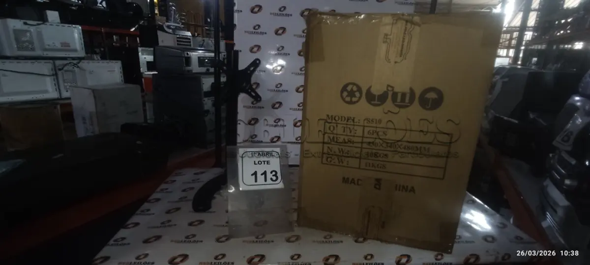 LOTE 113 - 06 SUPORTES PARA MONITORES MARCA DATEN. (NO ESTADO) ATENÇÃO! FAZER A VISITAÇÃO ANTES DE ARREMATAR, NÃO SABEMOS SE FUNCIONA, LEILÃO NÃO TEM GARANTIA E NEM DEVOLUÇÃO, SUJEITO A POSSÍVEIS AVARIAS VISÍVEIS/OCULTAS E/OU AUSÊNCIA DE COMPONENTES.