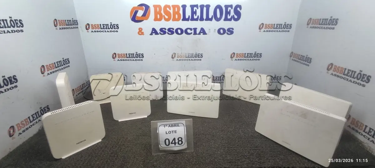 LOTE 048 - 10 ROTEADORES DE MARCAS E MODELOS DIVERSOS. (NO ESTADO) ATENÇÃO! FAZER A VISITAÇÃO ANTES DE ARREMATAR, NÃO SABEMOS SE FUNCIONA, LEILÃO NÃO TEM GARANTIA E NEM DEVOLUÇÃO, SUJEITO A POSSÍVEIS AVARIAS VISÍVEIS/OCULTAS E/OU AUSÊNCIA DE COMPONENTES.