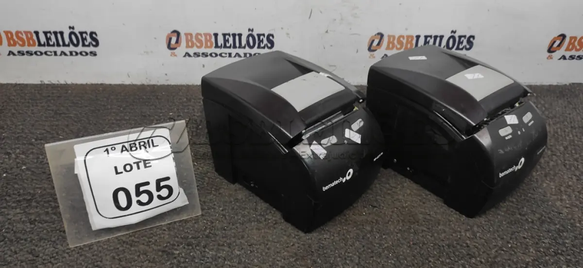 LOTE 055 - 02 IMPRESSORAS DE CUPOM MARCA BEMATECH. (NO ESTADO) ATENÇÃO! FAZER A VISITAÇÃO ANTES DE ARREMATAR, NÃO SABEMOS SE FUNCIONA, LEILÃO NÃO TEM GARANTIA E NEM DEVOLUÇÃO, SUJEITO A POSSÍVEIS AVARIAS VISÍVEIS/OCULTAS E/OU AUSÊNCIA DE COMPONENTES.