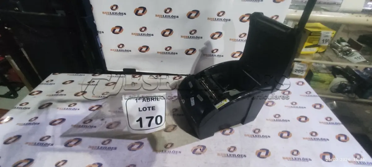 LOTE 170 - 01 IMPRESSORA DE CUPOM MARCA BEMATECH. (NO ESTADO) ATENÇÃO! FAZER A VISITAÇÃO ANTES DE ARREMATAR, NÃO SABEMOS SE FUNCIONA, LEILÃO NÃO TEM GARANTIA E NEM DEVOLUÇÃO, SUJEITO A POSSÍVEIS AVARIAS VISÍVEIS/OCULTAS E/OU AUSÊNCIA DE COMPONENTES.