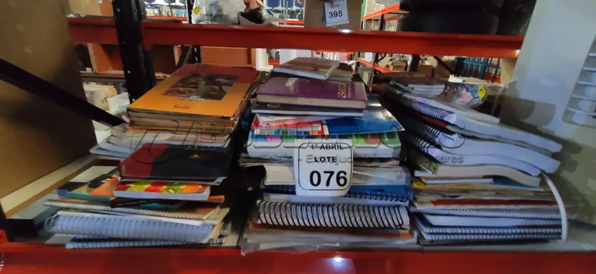 LOTE 076 - 01 LOTE COM GRANDE QUANTIDADE DE LIVROS E APOSTILAS. (NO ESTADO) ATENÇÃO! FAZER A VISITAÇÃO ANTES DE ARREMATAR, NÃO SABEMOS SE FUNCIONA, LEILÃO NÃO TEM GARANTIA E NEM DEVOLUÇÃO, SUJEITO A POSSÍVEIS AVARIAS VISÍVEIS/OCULTAS E/OU AUSÊNCIA DE COMPONENTES.