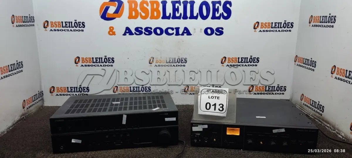 LOTE 013 - 01 UNIDADE DE CONTROLE DE ÁUDIO MODELO SX-M100 MACA SONY E 01 RECEIVER MODELO RX-V377 MARCA YAMAHA. (NO ESTADO) ATENÇÃO! FAZER A VISITAÇÃO ANTES DE ARREMATAR, NÃO SABEMOS SE FUNCIONA, LEILÃO NÃO TEM GARANTIA E NEM DEVOLUÇÃO, SUJEITO A POSSÍVEIS AVARIAS VISÍVEIS/OCULTAS E/OU AUSÊNCIA DE COMPONENTES.