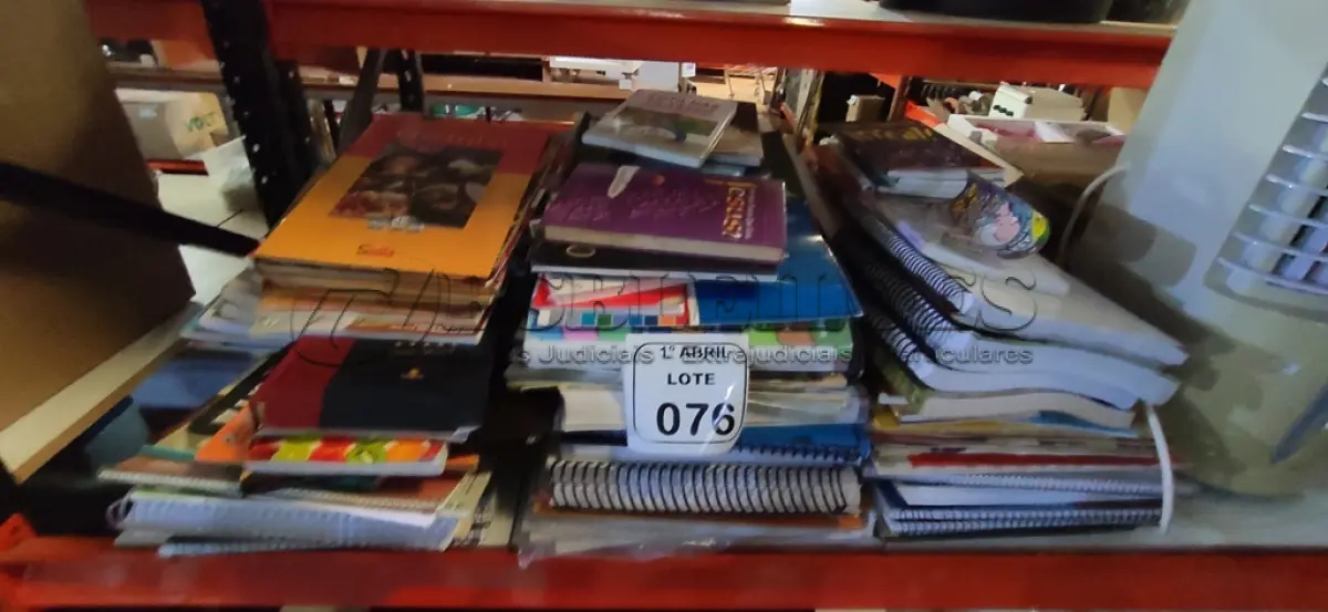 LOTE 076 - 01 LOTE COM GRANDE QUANTIDADE DE LIVROS E APOSTILAS. (NO ESTADO) ATENÇÃO! FAZER A VISITAÇÃO ANTES DE ARREMATAR, NÃO SABEMOS SE FUNCIONA, LEILÃO NÃO TEM GARANTIA E NEM DEVOLUÇÃO, SUJEITO A POSSÍVEIS AVARIAS VISÍVEIS/OCULTAS E/OU AUSÊNCIA DE COMPONENTES.