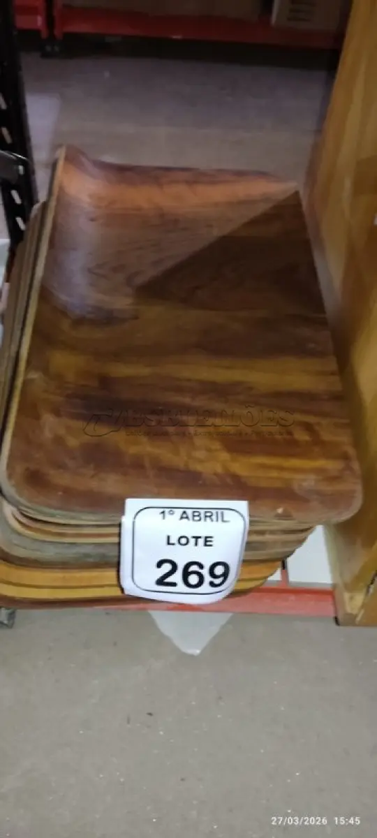 LOTE 269 - 20 PLACAS DE MADEIRA. (NO ESTADO) ATENÇÃO! FAZER A VISITAÇÃO ANTES DE ARREMATAR, NÃO SABEMOS SE FUNCIONA, LEILÃO NÃO TEM GARANTIA E NEM DEVOLUÇÃO, SUJEITO A POSSÍVEIS AVARIAS VISÍVEIS/OCULTAS E/OU AUSÊNCIA DE COMPONENTES.