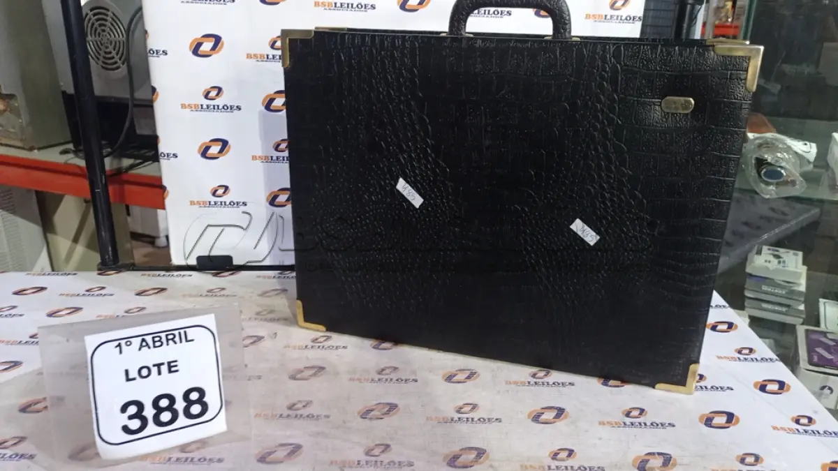 LOTE 388 - 01 MALETA COM SEGREDO NA COR PRETA. (NO ESTADO) ATENÇÃO! FAZER A VISITAÇÃO ANTES DE ARREMATAR, NÃO SABEMOS SE FUNCIONA, LEILÃO NÃO TEM GARANTIA E NEM DEVOLUÇÃO, SUJEITO A POSSÍVEIS AVARIAS VISÍVEIS/OCULTAS E/OU AUSÊNCIA DE COMPONENTES.