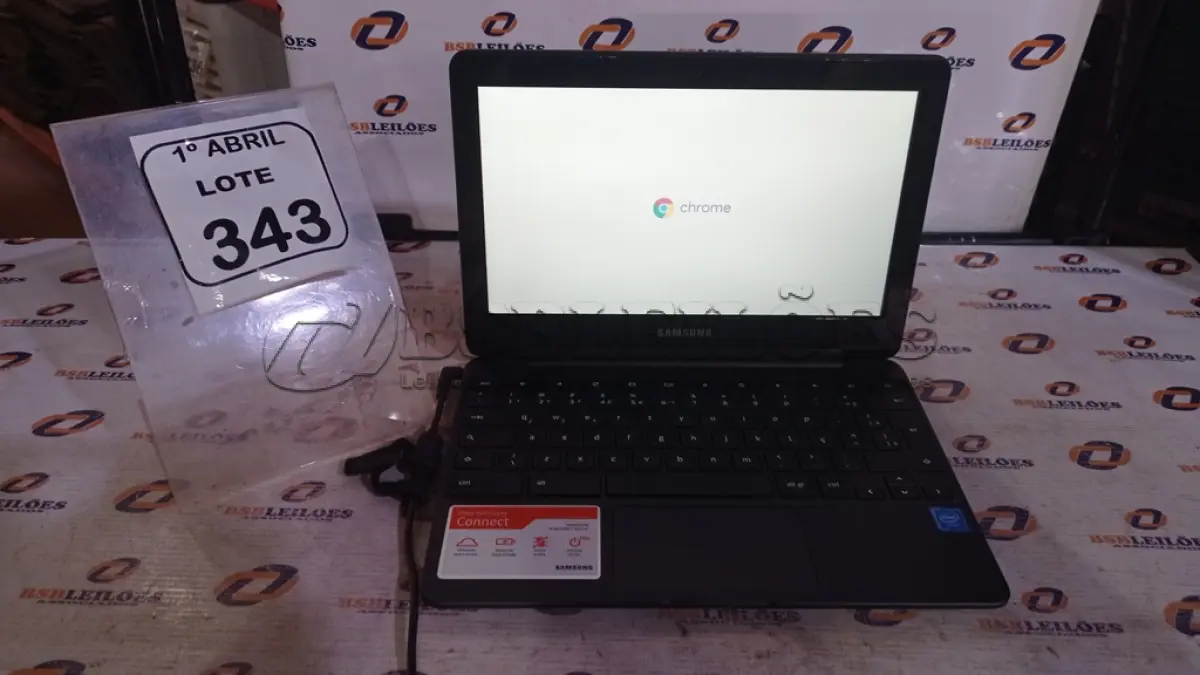 LOTE 343 - 01 CHROMEBOOK 16GB MEMÓRIA 2GB LINHA CONNECT MARCA SAMSUNG COM FONTE. (NO ESTADO) ATENÇÃO! FAZER A VISITAÇÃO ANTES DE ARREMATAR, NÃO SABEMOS SE FUNCIONA, LEILÃO NÃO TEM GARANTIA E NEM DEVOLUÇÃO, SUJEITO A POSSÍVEIS AVARIAS VISÍVEIS/OCULTAS E/OU AUSÊNCIA DE COMPONENTES.