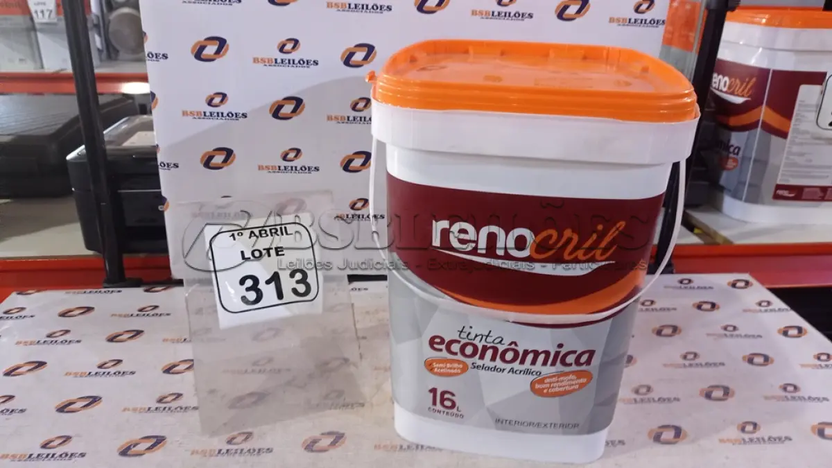 LOTE 313 - 01 BALDE DE SELADOR ACRÍLICO 16L INTERIOR/EXTERIOR MARCA RENOCRIL. (NO ESTADO) ATENÇÃO! FAZER A VISITAÇÃO ANTES DE ARREMATAR, NÃO SABEMOS SE FUNCIONA, LEILÃO NÃO TEM GARANTIA E NEM DEVOLUÇÃO, SUJEITO A POSSÍVEIS AVARIAS VISÍVEIS/OCULTAS E/OU AUSÊNCIA DE COMPONENTES.