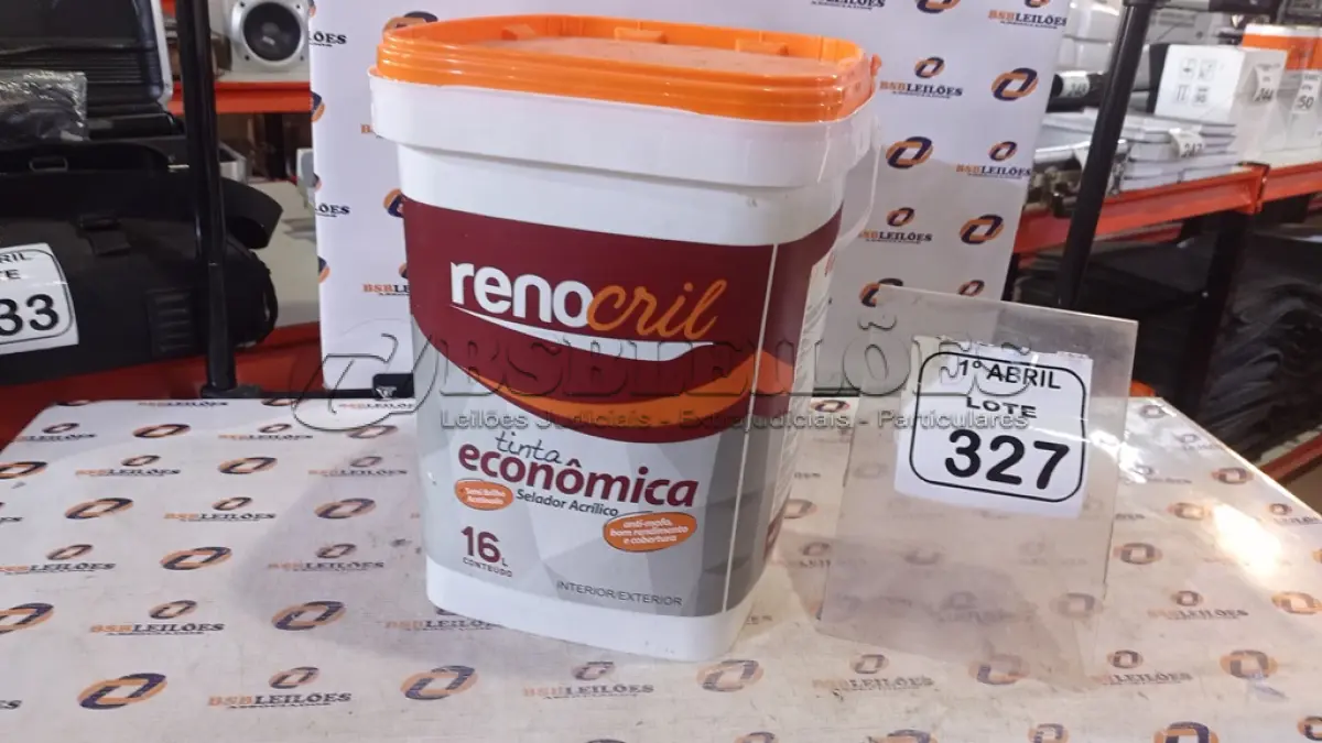 LOTE 327 - 01 BALDE DE SELADOR ACRÍLICO 16L INTERIOR/EXTERIOR MARCA RENOCRIL. (NO ESTADO) ATENÇÃO! FAZER A VISITAÇÃO ANTES DE ARREMATAR, NÃO SABEMOS SE FUNCIONA, LEILÃO NÃO TEM GARANTIA E NEM DEVOLUÇÃO, SUJEITO A POSSÍVEIS AVARIAS VISÍVEIS/OCULTAS E/OU AUSÊNCIA DE COMPONENTES.