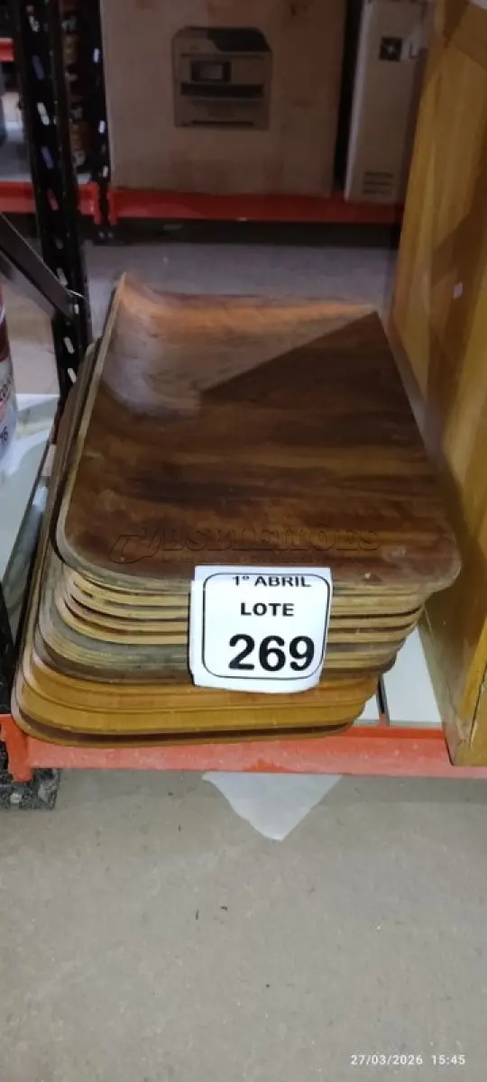 LOTE 269 - 20 PLACAS DE MADEIRA. (NO ESTADO) ATENÇÃO! FAZER A VISITAÇÃO ANTES DE ARREMATAR, NÃO SABEMOS SE FUNCIONA, LEILÃO NÃO TEM GARANTIA E NEM DEVOLUÇÃO, SUJEITO A POSSÍVEIS AVARIAS VISÍVEIS/OCULTAS E/OU AUSÊNCIA DE COMPONENTES.