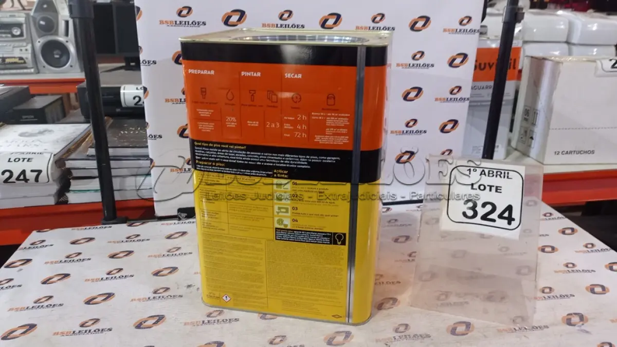 LOTE 324 - 01 LATA DE TINTA PARA PISOS DE 18L NA COR FOSCO CINZA ESCURO MARCA SUVINIL. (NO ESTADO) ATENÇÃO! FAZER A VISITAÇÃO ANTES DE ARREMATAR, NÃO SABEMOS SE FUNCIONA, LEILÃO NÃO TEM GARANTIA E NEM DEVOLUÇÃO, SUJEITO A POSSÍVEIS AVARIAS VISÍVEIS/OCULTAS E/OU AUSÊNCIA DE COMPONENTES.