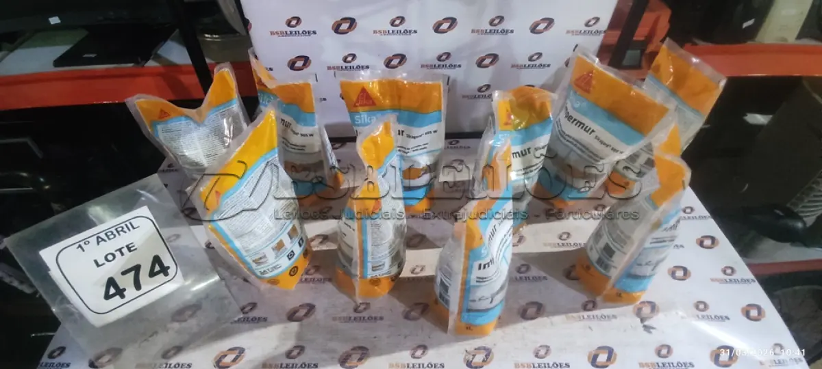 LOTE 474 - 10 PACOTES DE IMPERMEABILIZANTE PARA TRATAMENTO DE PAREDES COM UMIDADES DE 1L CADA MARCA SIKA. (NO ESTADO) ATENÇÃO! FAZER A VISITAÇÃO ANTES DE ARREMATAR, NÃO SABEMOS SE FUNCIONA, LEILÃO NÃO TEM GARANTIA E NEM DEVOLUÇÃO, SUJEITO A POSSÍVEIS AVARIAS VISÍVEIS/OCULTAS E/OU AUSÊNCIA DE COMPONENTES.