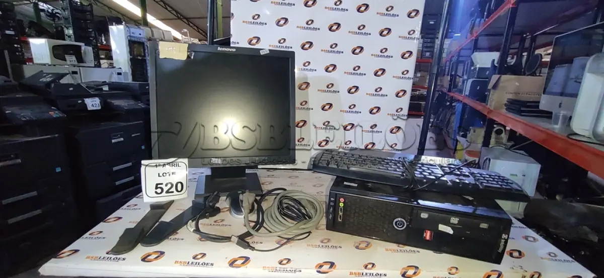 LOTE 520 - 01 CPU INFORWAY 4GB HD 500, 01 MOUSE, 01 TECLADO, 01BASE DE CPU, 01 CABO DE FORÇA E 01 MONITOR MARCA LENOVO. (NO ESTADO) ATENÇÃO! FAZER A VISITAÇÃO ANTES DE ARREMATAR, NÃO SABEMOS SE FUNCIONA. LEILÃO NÃO TEM GARANTIA E NEM DEVOLUÇÃO, SUJEITO A POSSÍVEIS AVARIAS VISÍVEIS/OCULTAS E/OU AUSÊNCIA DE COMPONENTES.