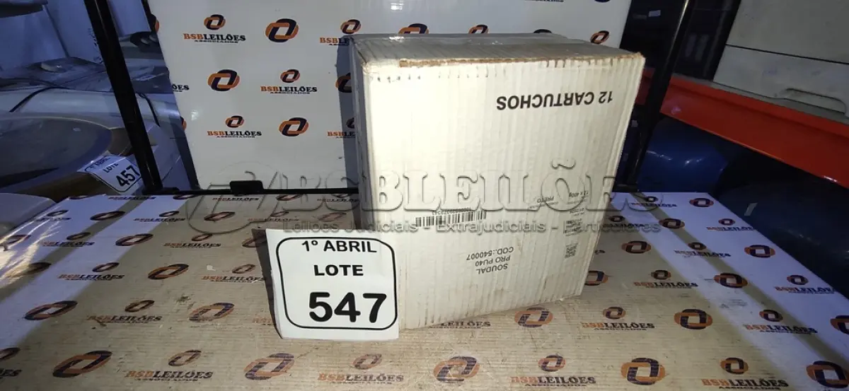LOTE 547 - 01 CAIXA COM 12 PU 40 ADESIVO/SELANTES DE 230ML MARCA PRO. (NO ESTADO) ATENÇÃO! FAZER A VISITAÇÃO ANTES DE ARREMATAR, NÃO SABEMOS SE FUNCIONA, LEILÃO NÃO TEM GARANTIA E NEM DEVOLUÇÃO, SUJEITO A POSSÍVEIS AVARIAS VISÍVEIS/OCULTAS E/OU AUSÊNCIA DE COMPONENTES.