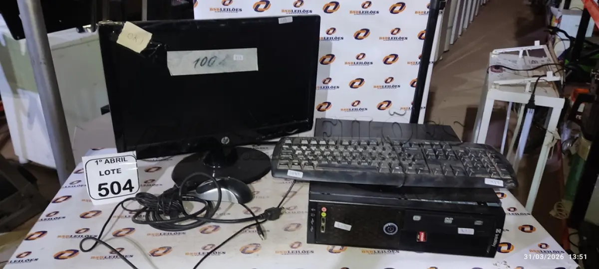 LOTE 504 - 01 CPU INFORWAY 4GB HD 500, 01 MOUSE, 01 TECLADO, 01BASE DE CPU, 01 CABO DE FORÇA E 01 MONITOR MARCA HP. (NO ESTADO) ATENÇÃO! FAZER A VISITAÇÃO ANTES DE ARREMATAR, NÃO SABEMOS SE FUNCIONA. LEILÃO NÃO TEM GARANTIA E NEM DEVOLUÇÃO, SUJEITO A POSSÍVEIS AVARIAS VISÍVEIS/OCULTAS E/OU AUSÊNCIA DE COMPONENTES.