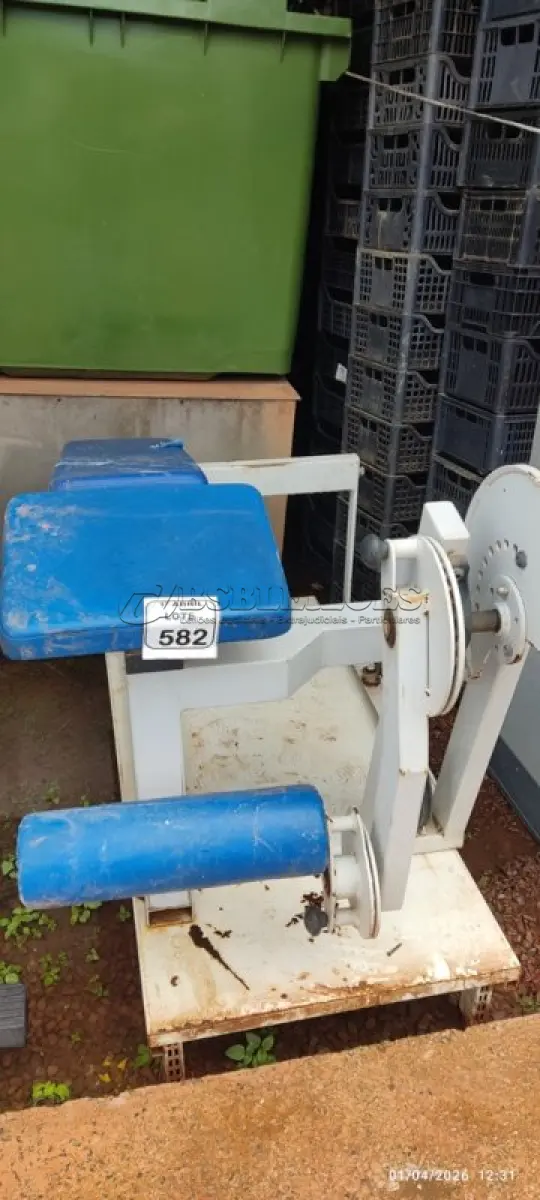 LOTE 582 - 01 MÁQUINA FLEXORA. (NO ESTADO) ATENÇÃO! FAZER A VISITAÇÃO ANTES DE ARREMATAR, NÃO SABEMOS SE FUNCIONA, LEILÃO NÃO TEM GARANTIA E NEM DEVOLUÇÃO, SUJEITO A POSSÍVEIS AVARIAS VISÍVEIS/OCULTAS E/OU AUSÊNCIA DE COMPONENTES.