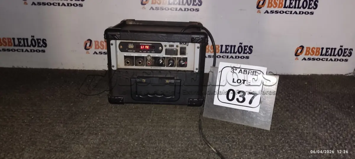 LOTE 037 - 01 MINI AMPLIFICADOR MODELO AIRON80 MARCA HAYONIK. (NO ESTADO) ATENÇÃO! FAZER A VISITAÇÃO ANTES DE ARREMATAR, NÃO SABEMOS SE FUNCIONA, LEILÃO NÃO TEM GARANTIA E NEM DEVOLUÇÃO, SUJEITO A POSSÍVEIS AVARIAS VISÍVEIS/OCULTAS E/OU AUSÊNCIA DE COMPONENTES.