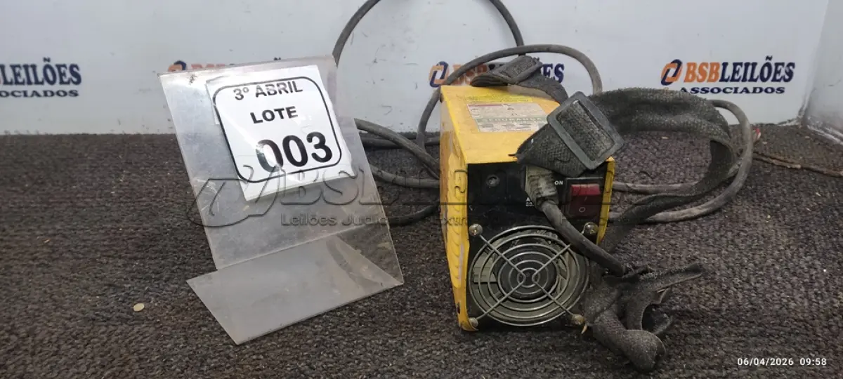 LOTE 003 - 01 MÁQUINA DE SOLDA MARCA PIN POWER. (NO ESTADO) ATENÇÃO! FAZER A VISITAÇÃO ANTES DE ARREMATAR, NÃO SABEMOS SE FUNCIONA, LEILÃO NÃO TEM GARANTIA E NEM DEVOLUÇÃO, SUJEITO A POSSÍVEIS AVARIAS VISÍVEIS/OCULTAS E/OU AUSÊNCIA DE COMPONENTES.