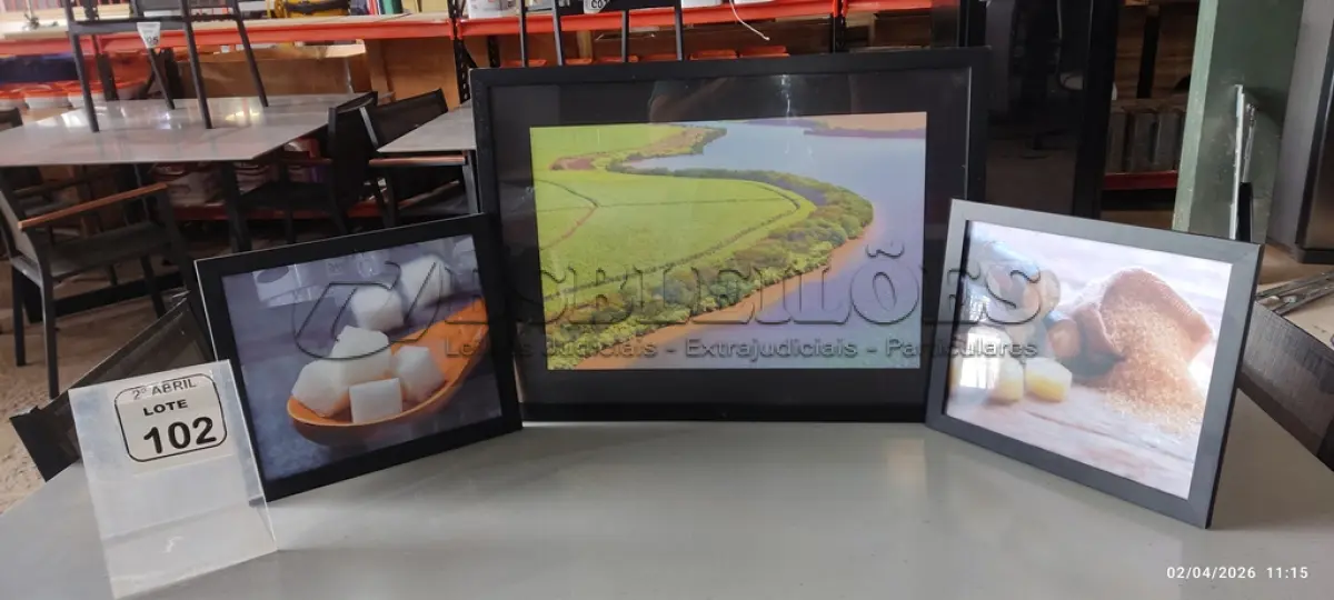 LOTE 102 - 03 QUADROS PEQUENOS DECORATIVOS. (NO ESTADO) ATENÇÃO! FAZER A VISITAÇÃO ANTES DE ARREMATAR, NÃO SABEMOS SE FUNCIONA, LEILÃO NÃO TEM GARANTIA E NEM DEVOLUÇÃO, SUJEITO A POSSÍVEIS AVARIAS VISÍVEIS/OCULTAS E/OU AUSÊNCIA DE COMPONENTES.