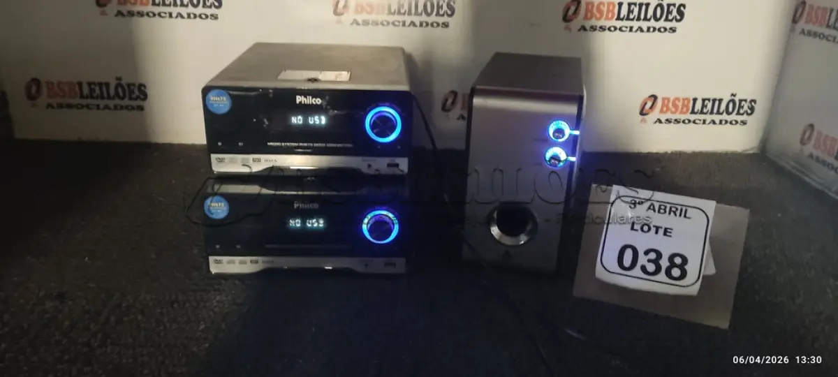 LOTE 038 - 01 CAIXA SUBWOOFER MARCA CLONE E 02 MICROS SYSTEMS MODELO PH675 PHICOL. (NO ESTADO) ATENÇÃO! FAZER A VISITAÇÃO ANTES DE ARREMATAR, NÃO SABEMOS SE FUNCIONA, LEILÃO NÃO TEM GARANTIA E NEM DEVOLUÇÃO, SUJEITO A POSSÍVEIS AVARIAS VISÍVEIS/OCULTAS E/OU AUSÊNCIA DE COMPONENTES.