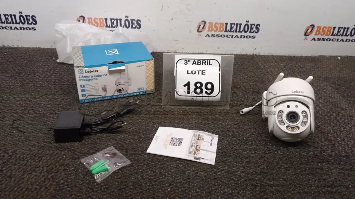 LOTE 189 - 01 CÂMERA IP EXTERNA APPS YOOSEE. (NO ESTADO) ATENÇÃO! FAZER A VISITAÇÃO ANTES DE ARREMATAR, NÃO SABEMOS SE FUNCIONA, LEILÃO NÃO TEM GARANTIA E NEM DEVOLUÇÃO, SUJEITO A POSSÍVEIS AVARIAS VISÍVEIS/OCULTAS E/OU AUSÊNCIA DE COMPONENTES.