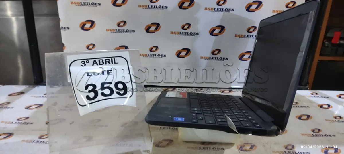 LOTE 359 - 01 CHROMEBOOK 16GB E.MMC MEMORIA 2GB LINHA CONNECT MARCA SAMSUNG SEM FONTE. (NO ESTADO) ATENÇÃO! FAZER A VISITAÇÃO ANTES DE ARREMATAR, NÃO SABEMOS SE FUNCIONA, LEILÃO NÃO TEM GARANTIA E NEM DEVOLUÇÃO, SUJEITO A POSSÍVEIS AVARIAS VISÍVEIS/OCULTAS E/OU AUSÊNCIA DE COMPONENTES.