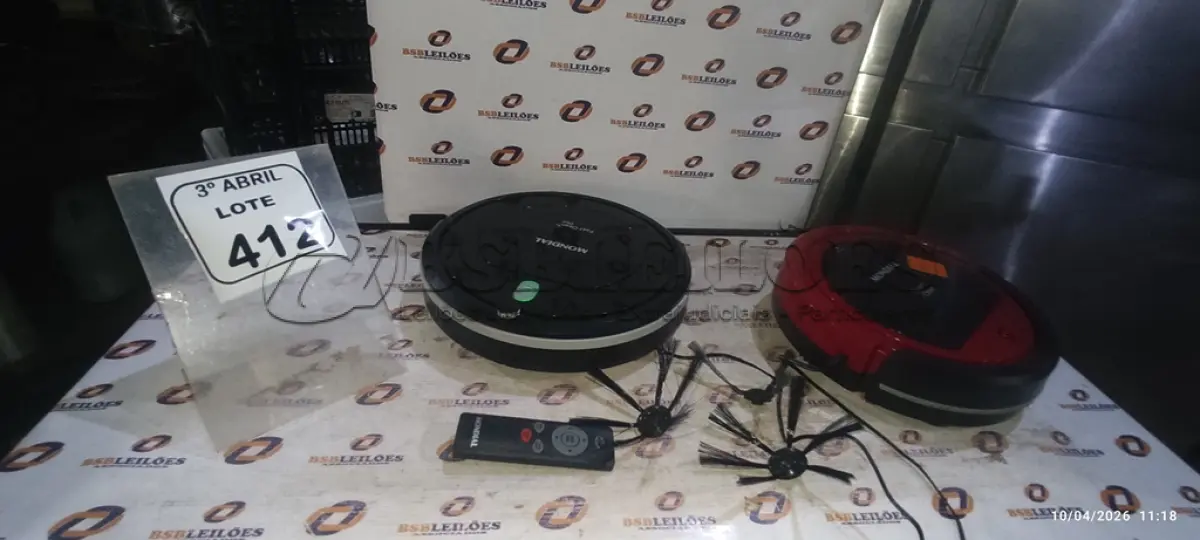 LOTE 412 - 01 ASPIRADOR ROBÔ MARCA MONDIAL. (NO ESTADO) ATENÇÃO! FAZER A VISITAÇÃO ANTES DE ARREMATAR, NÃO SABEMOS SE FUNCIONA, LEILÃO NÃO TEM GARANTIA E NEM DEVOLUÇÃO, SUJEITO A POSSÍVEIS AVARIAS VISÍVEIS/OCULTAS E/OU AUSÊNCIA DE COMPONENTES.