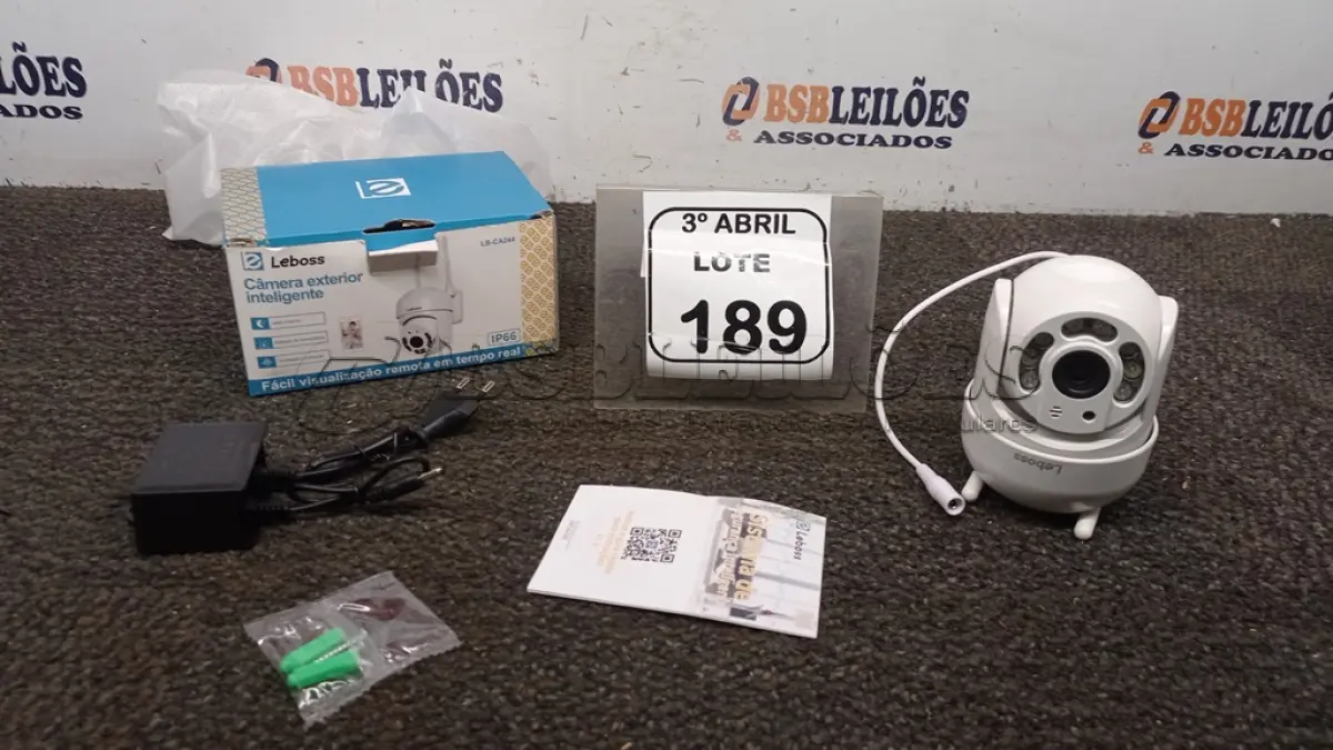 LOTE 189 - 01 CÂMERA IP EXTERNA APPS YOOSEE. (NO ESTADO) ATENÇÃO! FAZER A VISITAÇÃO ANTES DE ARREMATAR, NÃO SABEMOS SE FUNCIONA, LEILÃO NÃO TEM GARANTIA E NEM DEVOLUÇÃO, SUJEITO A POSSÍVEIS AVARIAS VISÍVEIS/OCULTAS E/OU AUSÊNCIA DE COMPONENTES.