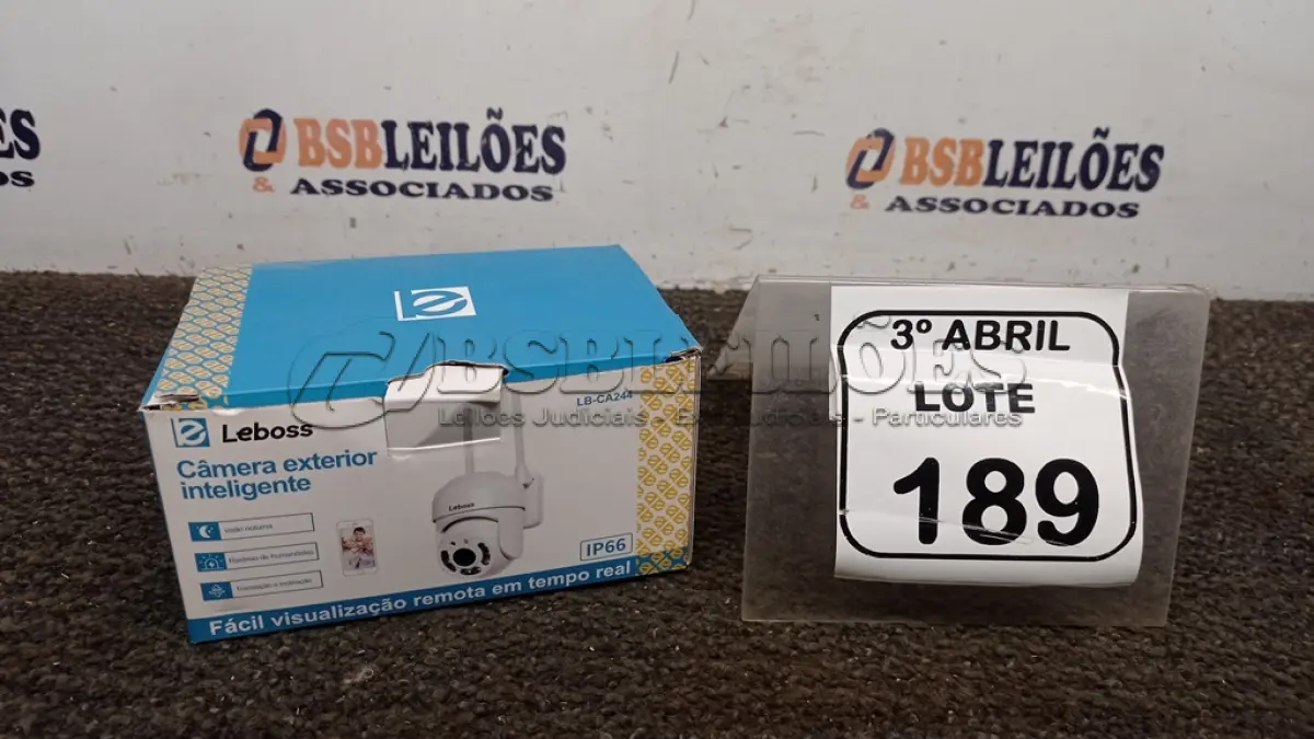 LOTE 189 - 01 CÂMERA IP EXTERNA APPS YOOSEE. (NO ESTADO) ATENÇÃO! FAZER A VISITAÇÃO ANTES DE ARREMATAR, NÃO SABEMOS SE FUNCIONA, LEILÃO NÃO TEM GARANTIA E NEM DEVOLUÇÃO, SUJEITO A POSSÍVEIS AVARIAS VISÍVEIS/OCULTAS E/OU AUSÊNCIA DE COMPONENTES.