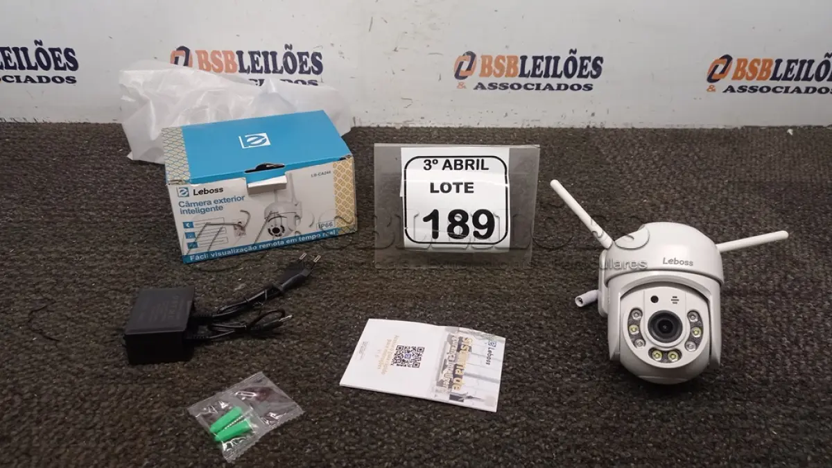 LOTE 189 - 01 CÂMERA IP EXTERNA APPS YOOSEE. (NO ESTADO) ATENÇÃO! FAZER A VISITAÇÃO ANTES DE ARREMATAR, NÃO SABEMOS SE FUNCIONA, LEILÃO NÃO TEM GARANTIA E NEM DEVOLUÇÃO, SUJEITO A POSSÍVEIS AVARIAS VISÍVEIS/OCULTAS E/OU AUSÊNCIA DE COMPONENTES.