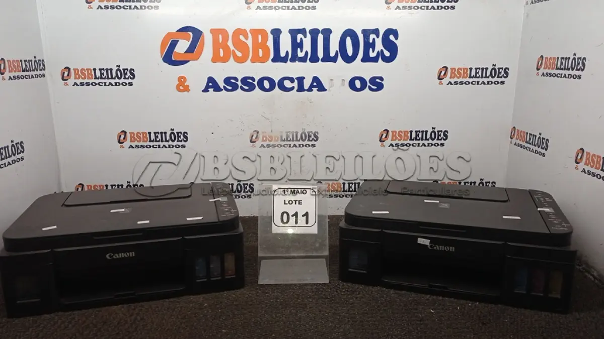 LOTE 011 - 02 IMPRESSORAS COLORIDAS MODELOS G3110 E G 3111 MARCA CANON. (NO ESTADO) ATENÇÃO! FAZER A VISITAÇÃO ANTES DE ARREMATAR, NÃO SABEMOS SE FUNCIONA, LEILÃO NÃO TEM GARANTIA E NEM DEVOLUÇÃO, SUJEITO A POSSÍVEIS AVARIAS VISÍVEIS/OCULTAS E/OU AUSÊNCIA DE COMPONENTES.