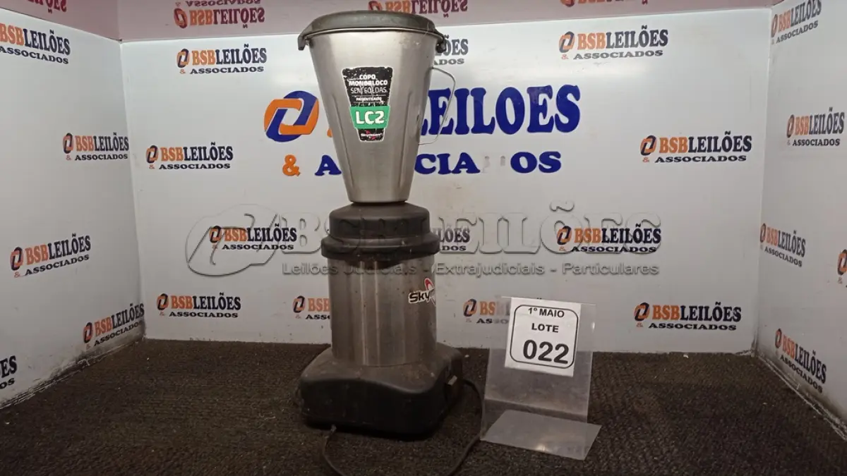 LOTE 022 - 01 LIQUIDIFICADOR INDUSTRIAL. (NO ESTADO) ATENÇÃO! FAZER A VISITAÇÃO ANTES DE ARREMATAR, NÃO SABEMOS SE FUNCIONA, LEILÃO NÃO TEM GARANTIA E NEM DEVOLUÇÃO, SUJEITO A POSSÍVEIS AVARIAS VISÍVEIS/OCULTAS E/OU AUSÊNCIA DE COMPONENTES.