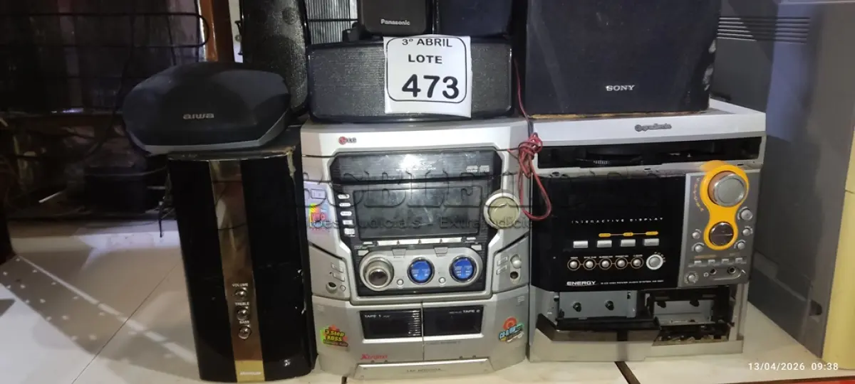 LOTE 473 - 02 MINIS SYSTEMS, 01 CAIXA SUBWOOFER E 11 CAIXAS DE SOM DE MARCA E MODELOS DIVERSOS. (NO ESTADO) ATENÇÃO! FAZER A VISITAÇÃO ANTES DE ARREMATAR, NÃO SABEMOS SE FUNCIONA, LEILÃO NÃO TEM GARANTIA E NEM DEVOLUÇÃO, SUJEITO A POSSÍVEIS AVARIAS VISÍVEIS/OCULTAS E/OU AUSÊNCIA DE COMPONENTES.