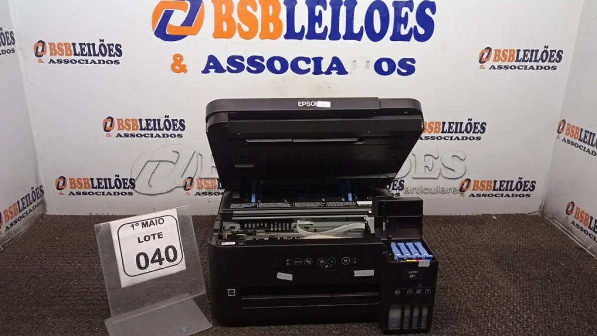 LOTE 040 - 01 IMPRESSORA COLORIDA MODELO L4150 MARCA EPSON. (NO ESTADO) ATENÇÃO! FAZER A VISITAÇÃO ANTES DE ARREMATAR, NÃO SABEMOS SE FUNCIONA, LEILÃO NÃO TEM GARANTIA E NEM DEVOLUÇÃO, SUJEITO A POSSÍVEIS AVARIAS VISÍVEIS/OCULTAS E/OU AUSÊNCIA DE COMPONENTES.
