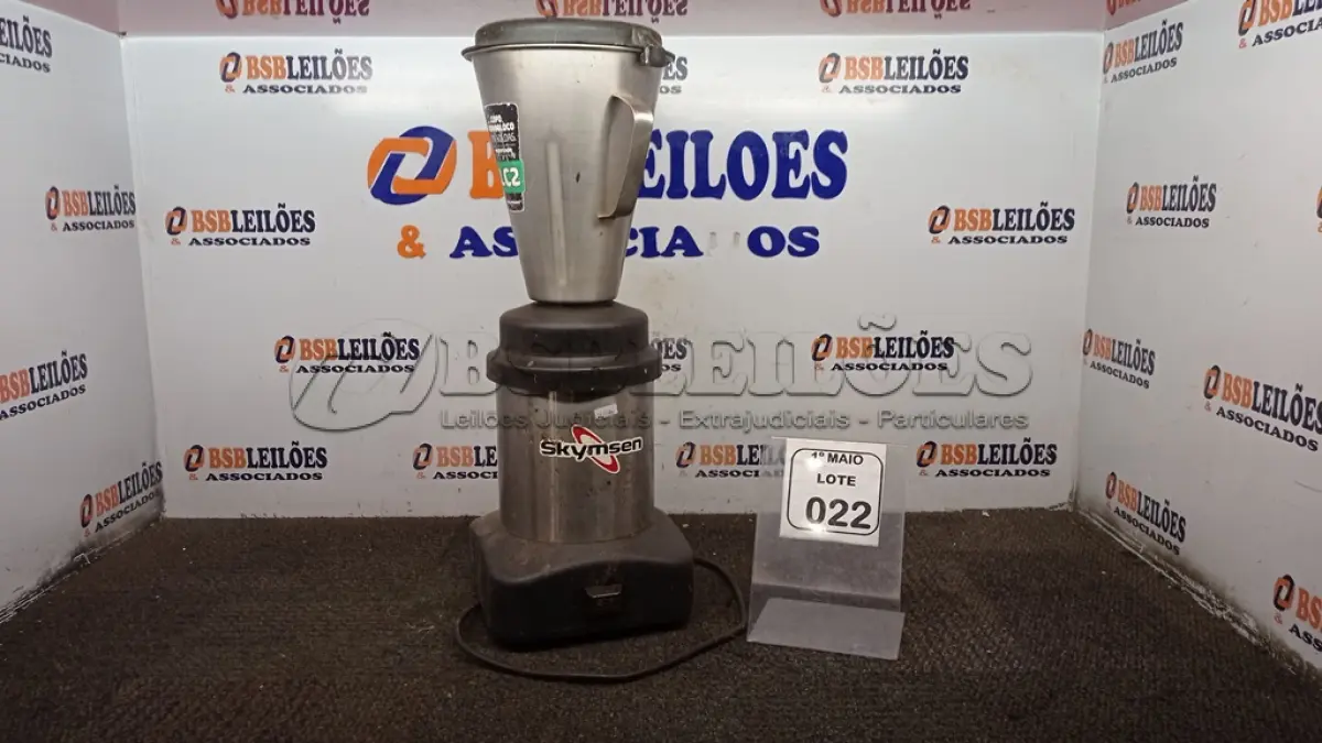 LOTE 022 - 01 LIQUIDIFICADOR INDUSTRIAL. (NO ESTADO) ATENÇÃO! FAZER A VISITAÇÃO ANTES DE ARREMATAR, NÃO SABEMOS SE FUNCIONA, LEILÃO NÃO TEM GARANTIA E NEM DEVOLUÇÃO, SUJEITO A POSSÍVEIS AVARIAS VISÍVEIS/OCULTAS E/OU AUSÊNCIA DE COMPONENTES.