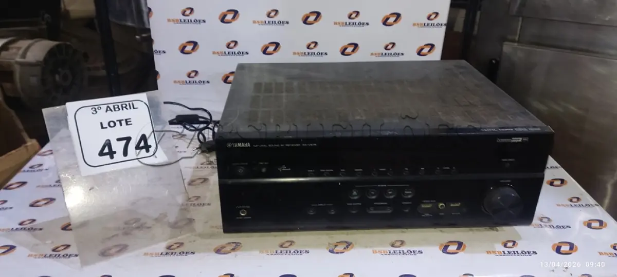 LOTE 474 - 01 RECEIVER MODELO RX-V675 MARCA YAMAHA. (NO ESTADO) ATENÇÃO! FAZER A VISITAÇÃO ANTES DE ARREMATAR, NÃO SABEMOS SE FUNCIONA, LEILÃO NÃO TEM GARANTIA E NEM DEVOLUÇÃO, SUJEITO A POSSÍVEIS AVARIAS VISÍVEIS/OCULTAS E/OU AUSÊNCIA DE COMPONENTES.
