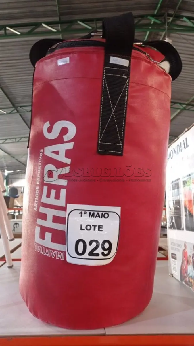 LOTE 029 - 01 SACO DE PANCADAS MARCA FHERAS. (NO ESTADO) ATENÇÃO! FAZER A VISITAÇÃO ANTES DE ARREMATAR, NÃO SABEMOS SE FUNCIONA, LEILÃO NÃO TEM GARANTIA E NEM DEVOLUÇÃO, SUJEITO A POSSÍVEIS AVARIAS VISÍVEIS/OCULTAS E/OU AUSÊNCIA DE COMPONENTES.