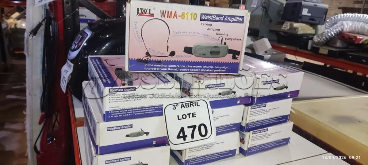 LOTE 470 - 10 MICROFONES PARA SEMINÁRIO MODELO WMA-6110 MARCA JWL. (NO ESTADO) ATENÇÃO! FAZER A VISITAÇÃO ANTES DE ARREMATAR, NÃO SABEMOS SE FUNCIONA, LEILÃO NÃO TEM GARANTIA E NEM DEVOLUÇÃO, SUJEITO A POSSÍVEIS AVARIAS VISÍVEIS/OCULTAS E/OU AUSÊNCIA DE COMPONENTES.