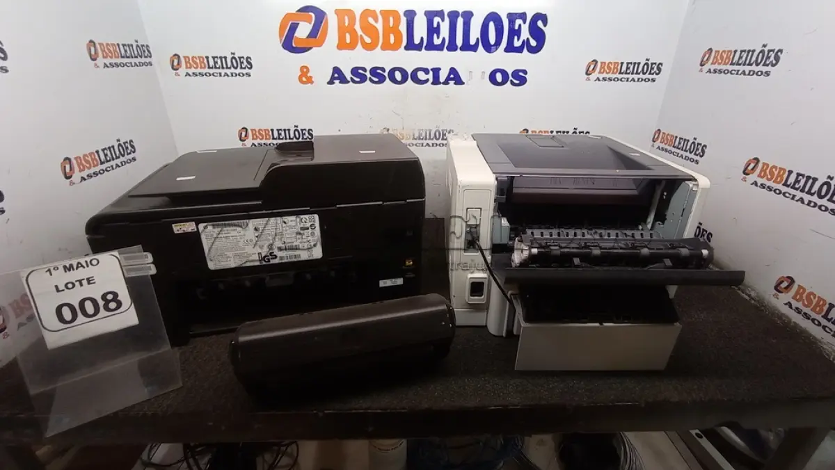 LOTE 008 - 01 IMPRESSORA MULTIFUNCIONAL MODELO OFFICEJET PRO 8600 MARCA HP E 01 IMPRESSORA MODELO ES5112 MARCA OKI. (NO ESTADO) ATENÇÃO! FAZER A VISITAÇÃO ANTES DE ARREMATAR, NÃO SABEMOS SE FUNCIONA, LEILÃO NÃO TEM GARANTIA E NEM DEVOLUÇÃO, SUJEITO A POSSÍVEIS AVARIAS VISÍVEIS/OCULTAS E/OU AUSÊNCIA DE COMPONENTES.
