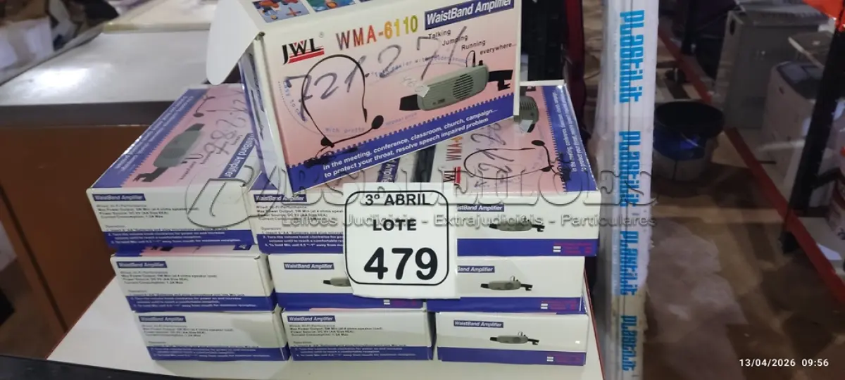 LOTE 479 - 10 MICROFONES PARA SEMINÁRIO MODELO WMA-6110 MARCA JWL. (NO ESTADO) ATENÇÃO! FAZER A VISITAÇÃO ANTES DE ARREMATAR, NÃO SABEMOS SE FUNCIONA, LEILÃO NÃO TEM GARANTIA E NEM DEVOLUÇÃO, SUJEITO A POSSÍVEIS AVARIAS VISÍVEIS/OCULTAS E/OU AUSÊNCIA DE COMPONENTES.