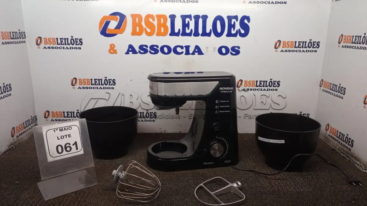 LOTE 061 - 01 BATEDEIRA PLANETÁRIA 220V MARCA MONDIAL (NO ESTADO) ATENÇÃO! FAZER A VISITAÇÃO ANTES DE ARREMATAR, NÃO SABEMOS SE FUNCIONA, LEILÃO NÃO TEM GARANTIA E NEM DEVOLUÇÃO, SUJEITO A POSSÍVEIS AVARIAS VISÍVEIS/OCULTAS E/OU AUSÊNCIA DE COMPONENTES.