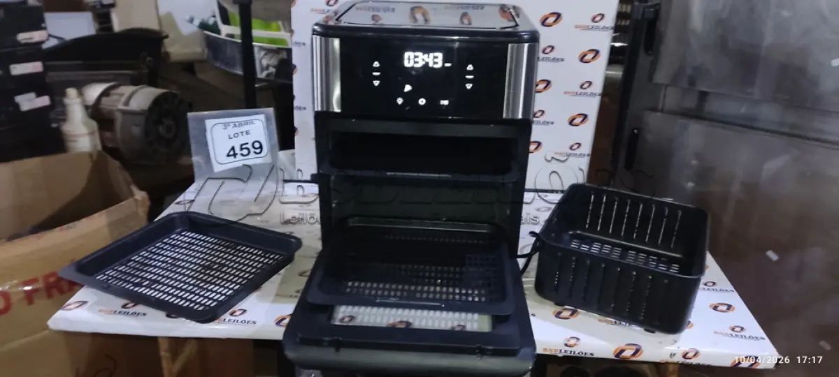 LOTE 459 - 01 AIR FYER ESTILO FORNO MARCA MONDIAL. (NO ESTADO) ATENÇÃO! FAZER A VISITAÇÃO ANTES DE ARREMATAR, NÃO SABEMOS SE FUNCIONA, LEILÃO NÃO TEM GARANTIA E NEM DEVOLUÇÃO, SUJEITO A POSSÍVEIS AVARIAS VISÍVEIS/OCULTAS E/OU AUSÊNCIA DE COMPONENTES.