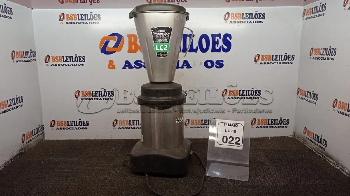 LOTE 022 - 01 LIQUIDIFICADOR INDUSTRIAL. (NO ESTADO) ATENÇÃO! FAZER A VISITAÇÃO ANTES DE ARREMATAR, NÃO SABEMOS SE FUNCIONA, LEILÃO NÃO TEM GARANTIA E NEM DEVOLUÇÃO, SUJEITO A POSSÍVEIS AVARIAS VISÍVEIS/OCULTAS E/OU AUSÊNCIA DE COMPONENTES.