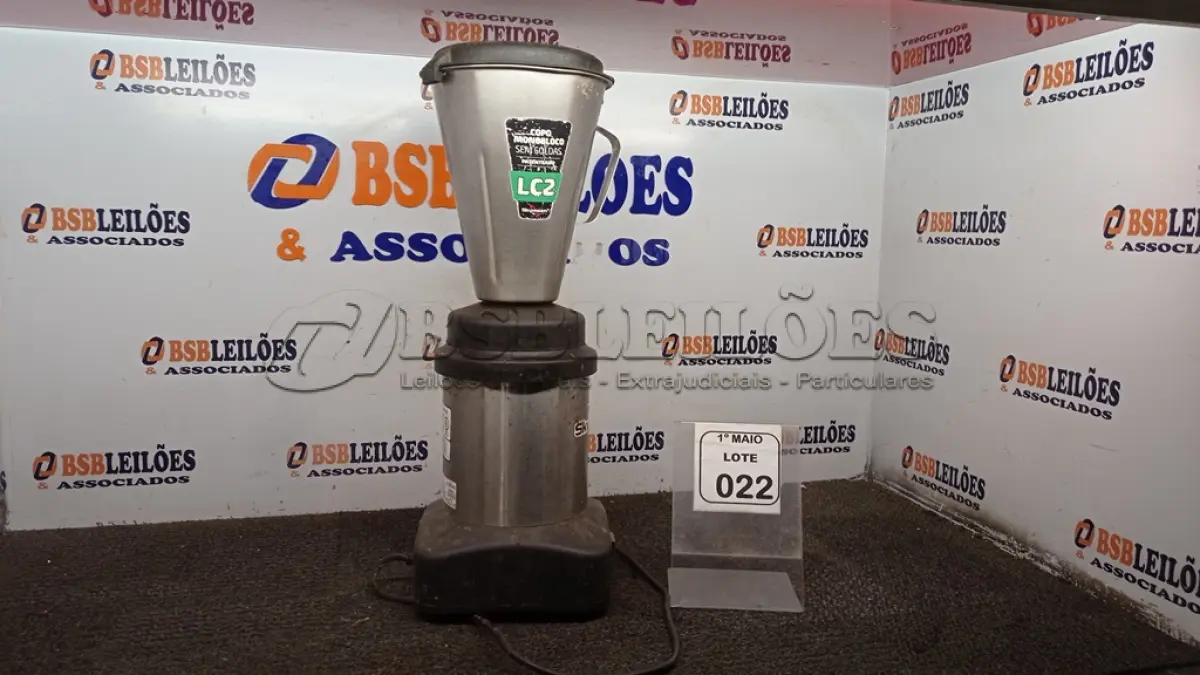 LOTE 022 - 01 LIQUIDIFICADOR INDUSTRIAL. (NO ESTADO) ATENÇÃO! FAZER A VISITAÇÃO ANTES DE ARREMATAR, NÃO SABEMOS SE FUNCIONA, LEILÃO NÃO TEM GARANTIA E NEM DEVOLUÇÃO, SUJEITO A POSSÍVEIS AVARIAS VISÍVEIS/OCULTAS E/OU AUSÊNCIA DE COMPONENTES.