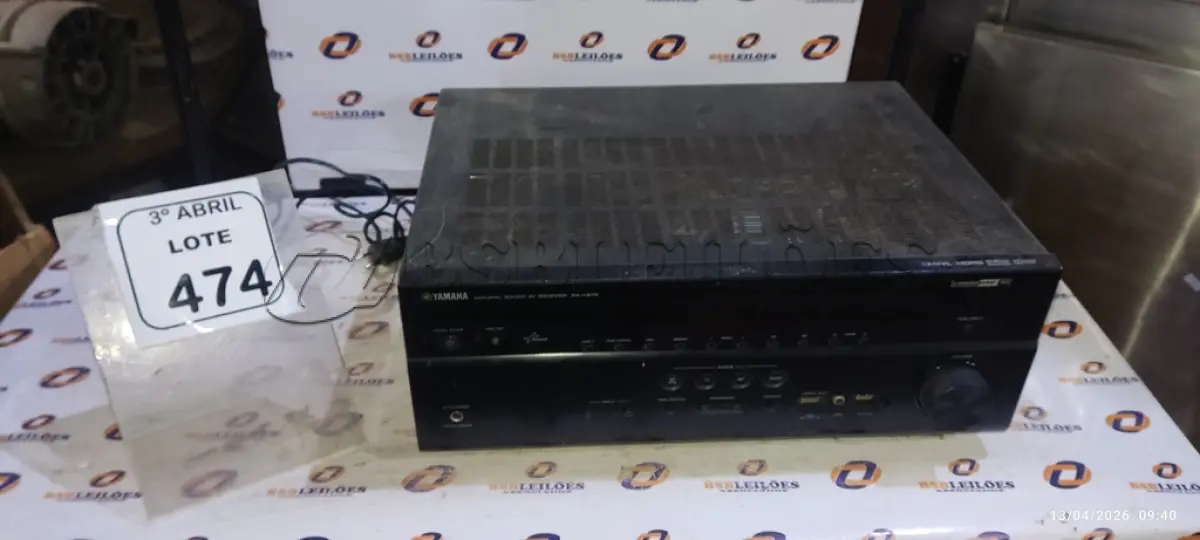 LOTE 474 - 01 RECEIVER MODELO RX-V675 MARCA YAMAHA. (NO ESTADO) ATENÇÃO! FAZER A VISITAÇÃO ANTES DE ARREMATAR, NÃO SABEMOS SE FUNCIONA, LEILÃO NÃO TEM GARANTIA E NEM DEVOLUÇÃO, SUJEITO A POSSÍVEIS AVARIAS VISÍVEIS/OCULTAS E/OU AUSÊNCIA DE COMPONENTES.