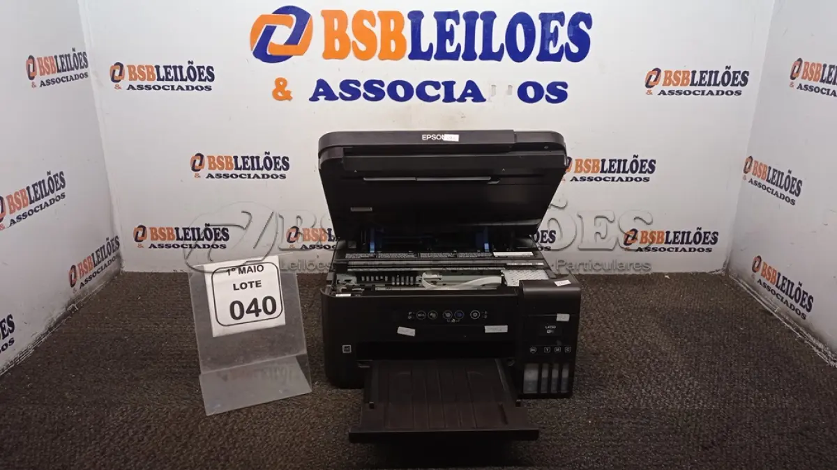 LOTE 040 - 01 IMPRESSORA COLORIDA MODELO L4150 MARCA EPSON. (NO ESTADO) ATENÇÃO! FAZER A VISITAÇÃO ANTES DE ARREMATAR, NÃO SABEMOS SE FUNCIONA, LEILÃO NÃO TEM GARANTIA E NEM DEVOLUÇÃO, SUJEITO A POSSÍVEIS AVARIAS VISÍVEIS/OCULTAS E/OU AUSÊNCIA DE COMPONENTES.